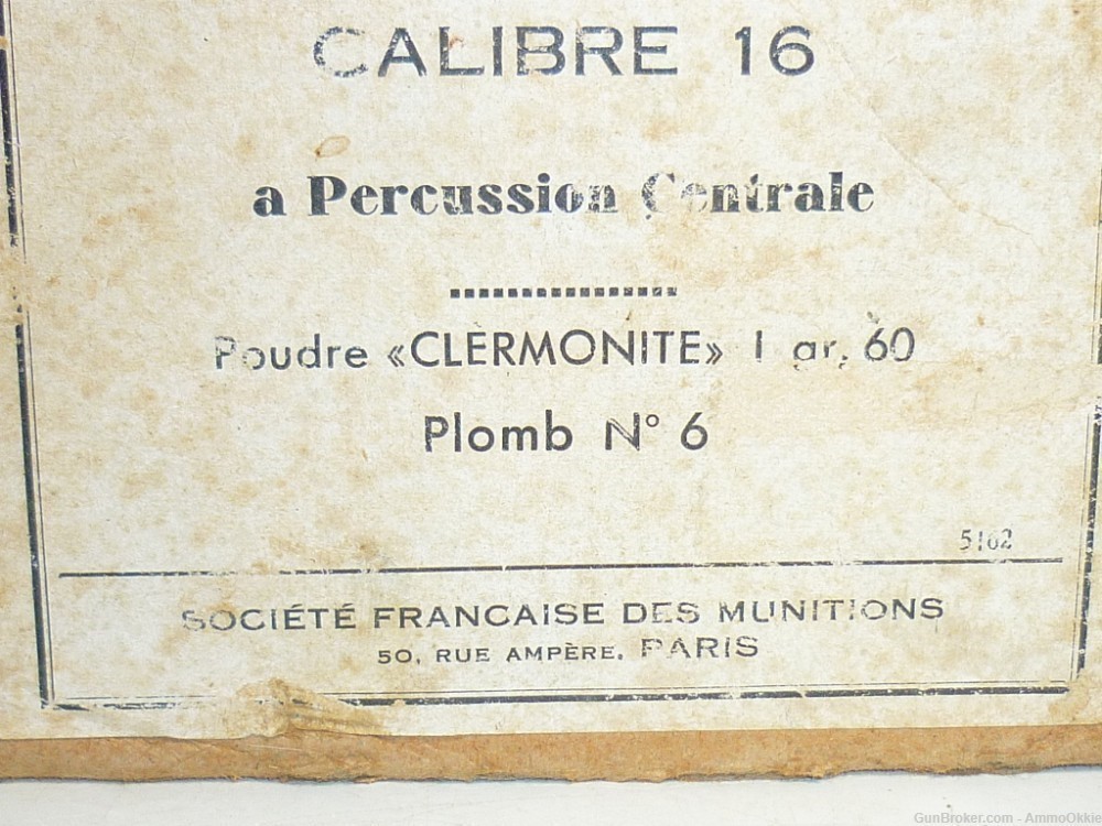 25rd - 1910s FRENCH 16 ga PARIS Societe Francaise Des Munitions - 16 GAUGE-img-9
