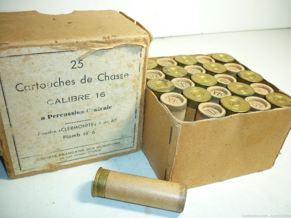25rd - 1910s FRENCH 16 ga PARIS Societe Francaise Des Munitions - 16 GAUGE-img-4