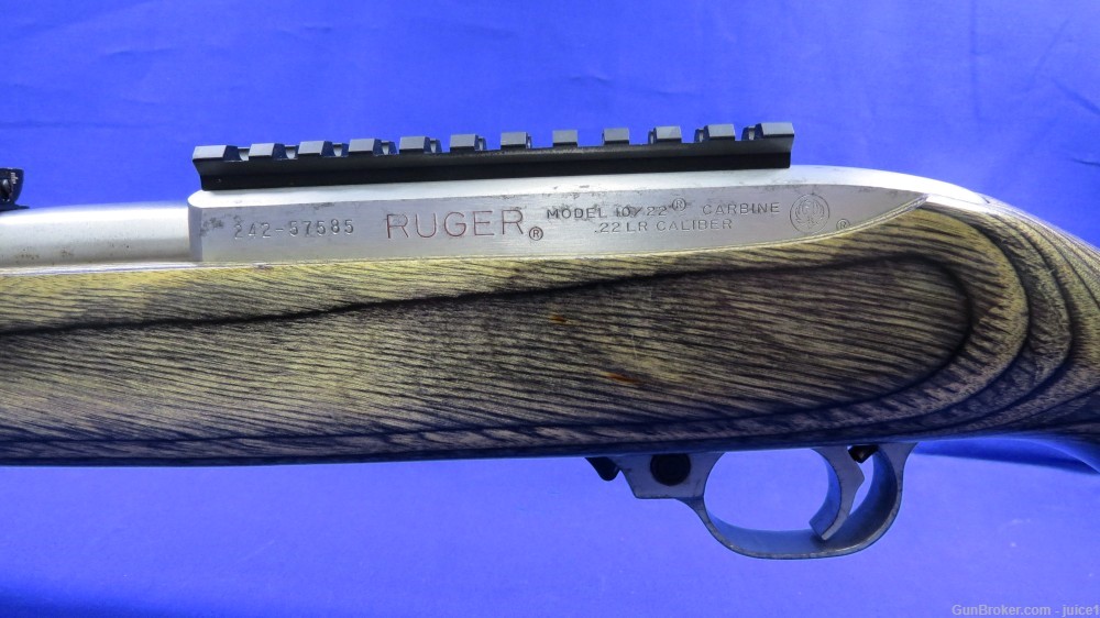 Ruger 10/22 Carbine Stainless Steel Semi-Auto .22LR Rifle – Green Laminate-img-4