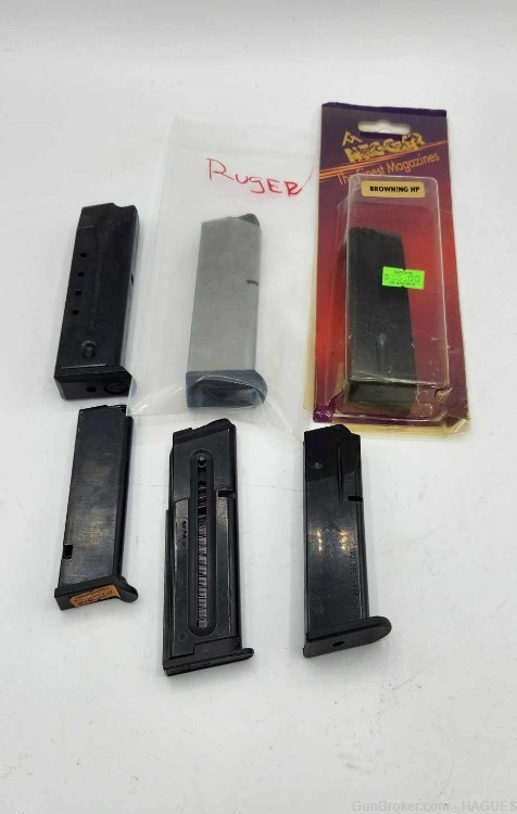 BULK LOT of 6: Pre owned Pistol Magazines - Browning - Ruger - GSG - Etc-img-0