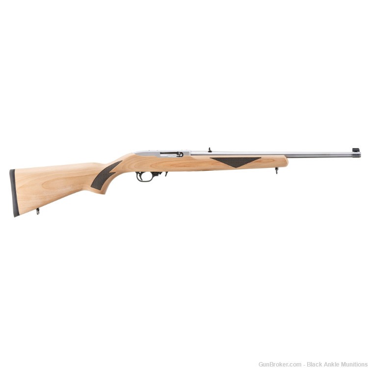 Ruger 10/22 Sporter Rifle, 22LR, 18.5", 10rd, Stainless, Wood NIB 41275-img-0