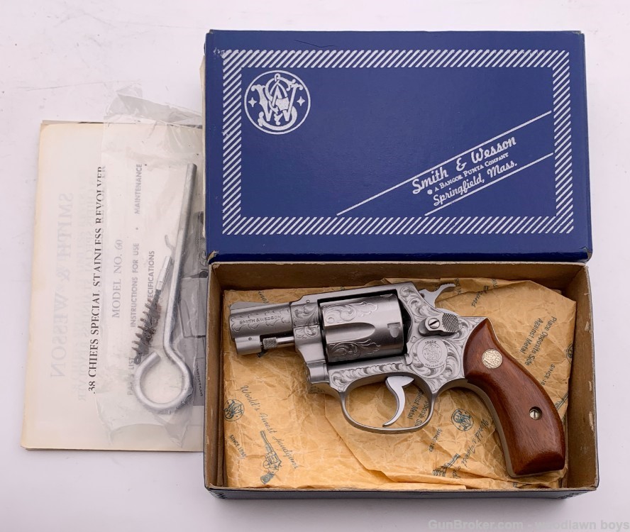 S&W 2" PINNED FACTORY CLASS A ENGRAVED MODEL 60 ORIGINAL BOX PAPERS & TOOLS-img-0