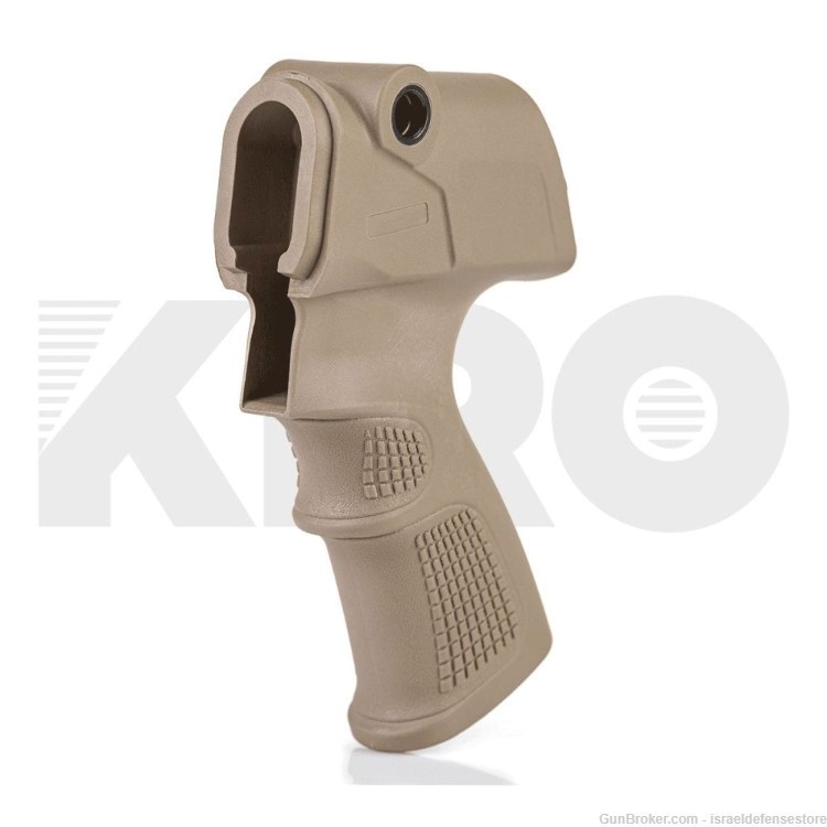 KIRO Ergonomic Battle Grip for Remington 870 With Sealed Compartment, Tan-img-1
