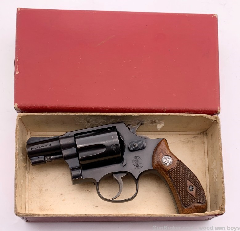 S&W 2" BLUE PRE-MODEL 36 CHIEF SPECIAL 5-SCREW MATCHING RED BOX & GRIPS-img-0