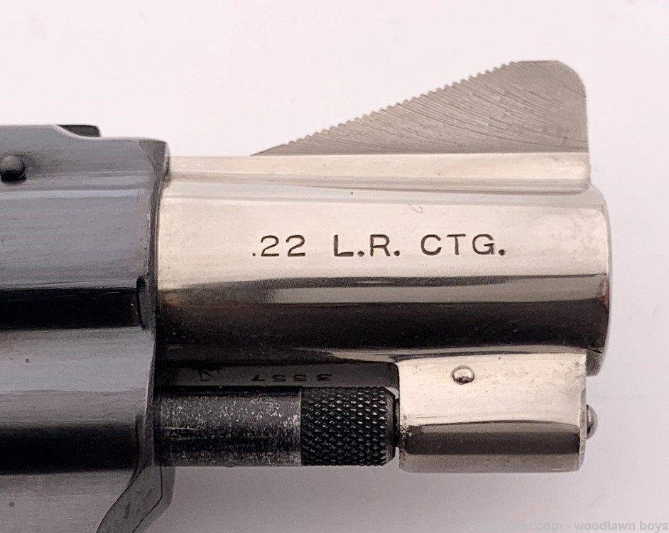 S&W 2" BLUE/NICKEL PINTO 22/32 KIT GUN PRE-34 ROSEWOOD GRIPS FACTORY LETTER-img-9