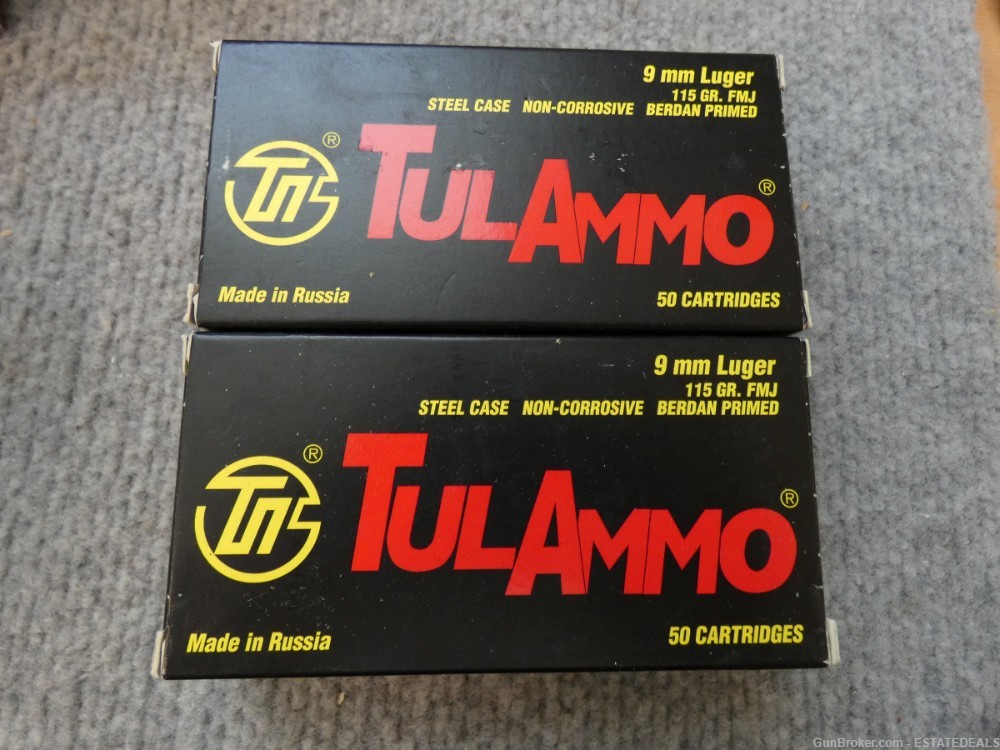 100 Round TulAmmo 9MM 115GR FMJ-img-0