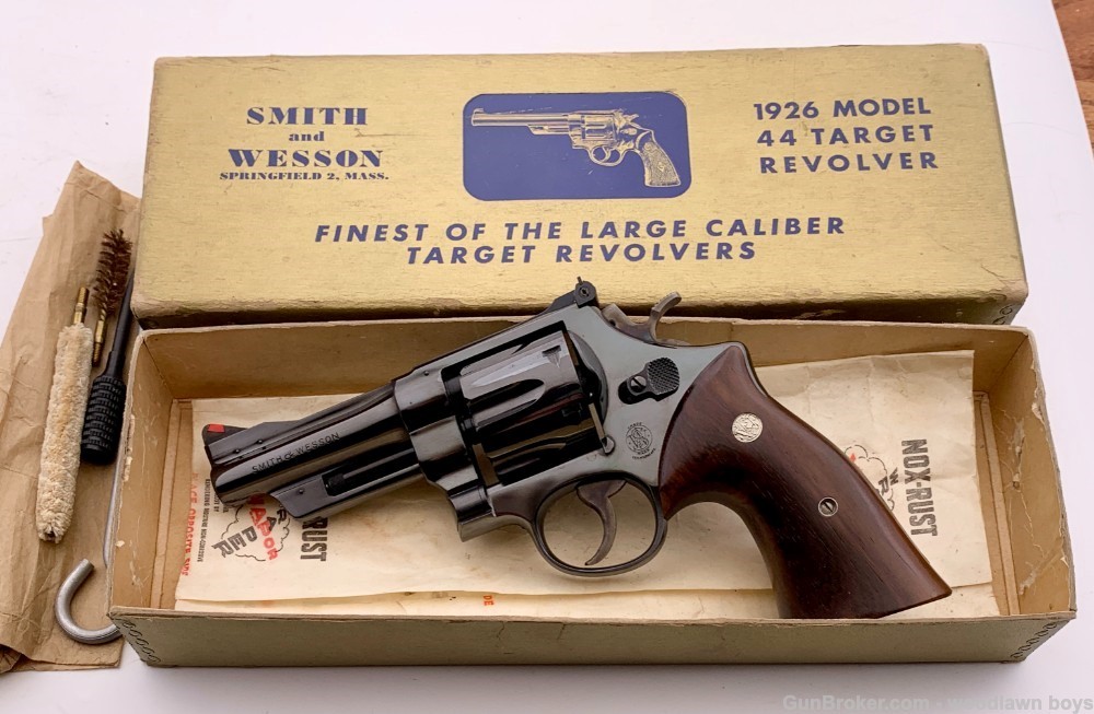 S&W 4" BLUE 1950 TGT PRE-MOD 24 HANK WILLIAMS JR LETTER ROSEWOOD GOLD BOX-img-34