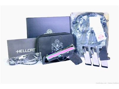 Custom Springfield Hellcat Pro 9mm 3.7" 15+1 Rainbow PVD Gear Up Package