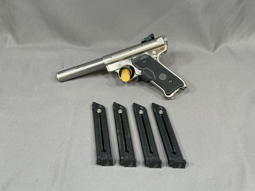 Ruger Mark III Target - .22LR Semi-Auto Pistol with CT Laser Grips & 4 Mags-img-0