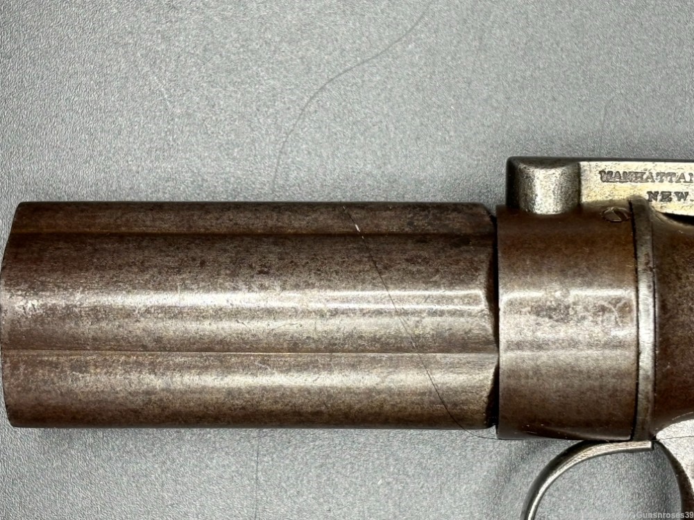 Very Rare antique Manhattan Arms Co. 5 shot Pepperbox Civil War era-img-2