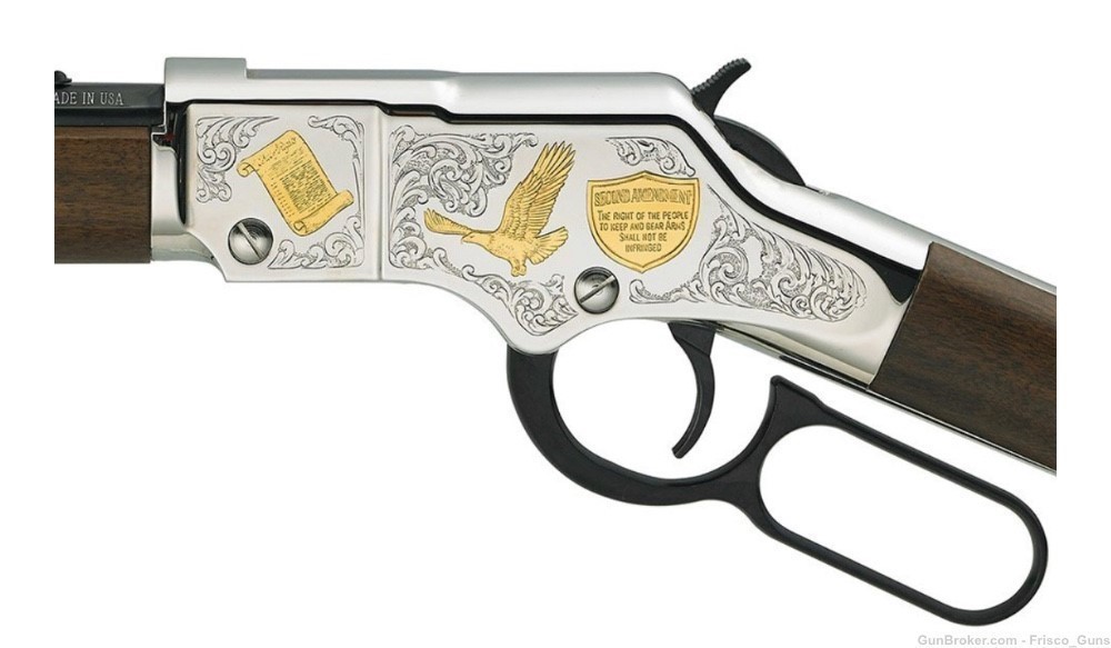 New Henry Golden Boy Rifle 2nd Amendment Tribute 22LR 20” 16rd H004SAT-img-3