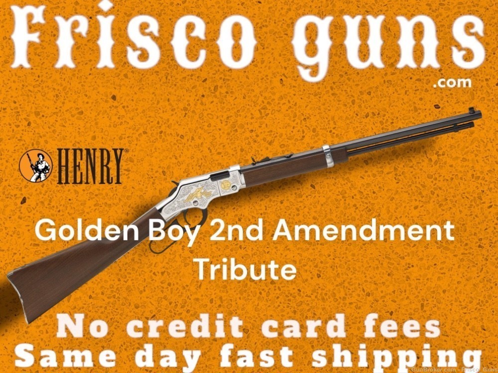 New Henry Golden Boy Rifle 2nd Amendment Tribute 22LR 20” 16rd H004SAT-img-0