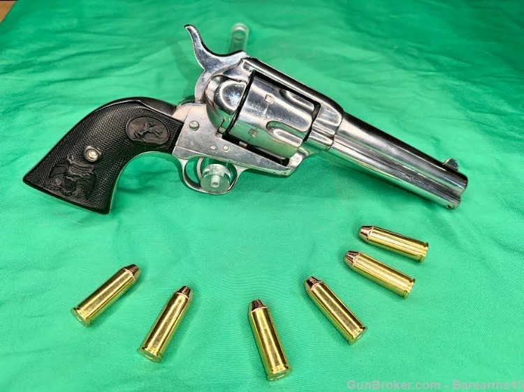COLT SAA .45/C NICKEL 4 3/4 BARREL 1884 PRODUCTION W FACTORY LETTER-img-1