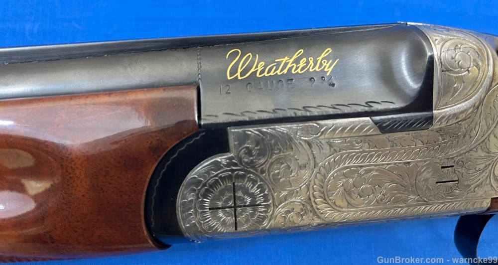 Excellent 1977 Field Grade Weatherby Regency O/U Engraved Shotgun, 12GA-img-2
