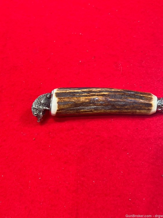 Linder Knife with Bone/Antler Handle and Boar pommel/ Sgian-dubh-img-8