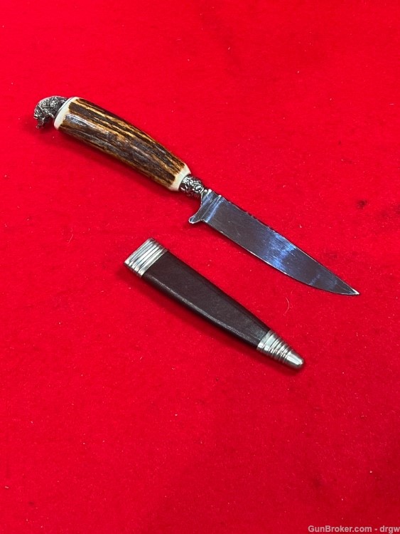 Linder Knife with Bone/Antler Handle and Boar pommel/ Sgian-dubh-img-0