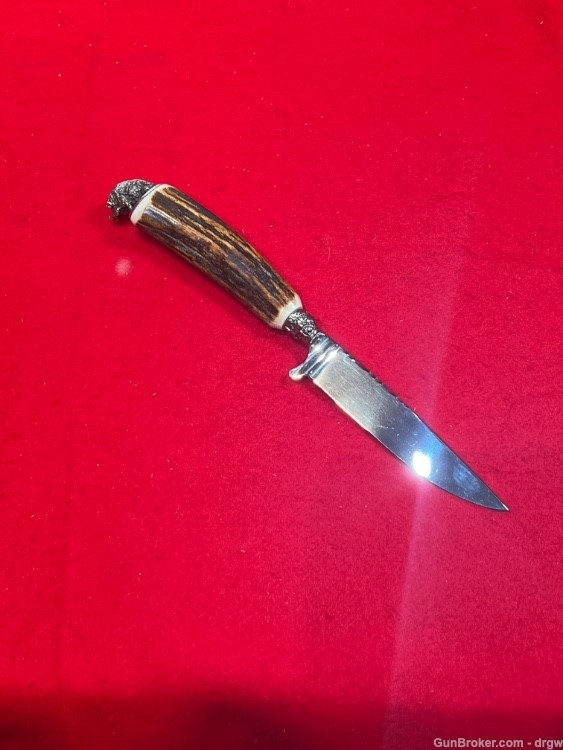 Linder Knife with Bone/Antler Handle and Boar pommel/ Sgian-dubh-img-1