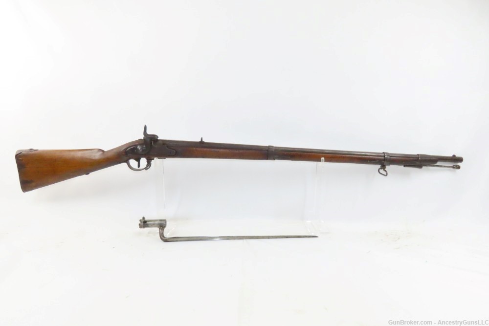 1860 Dated CIVIL WAR Antique AUSTRIAN Lorenz M1854 .54 Musket BAYONET-img-1
