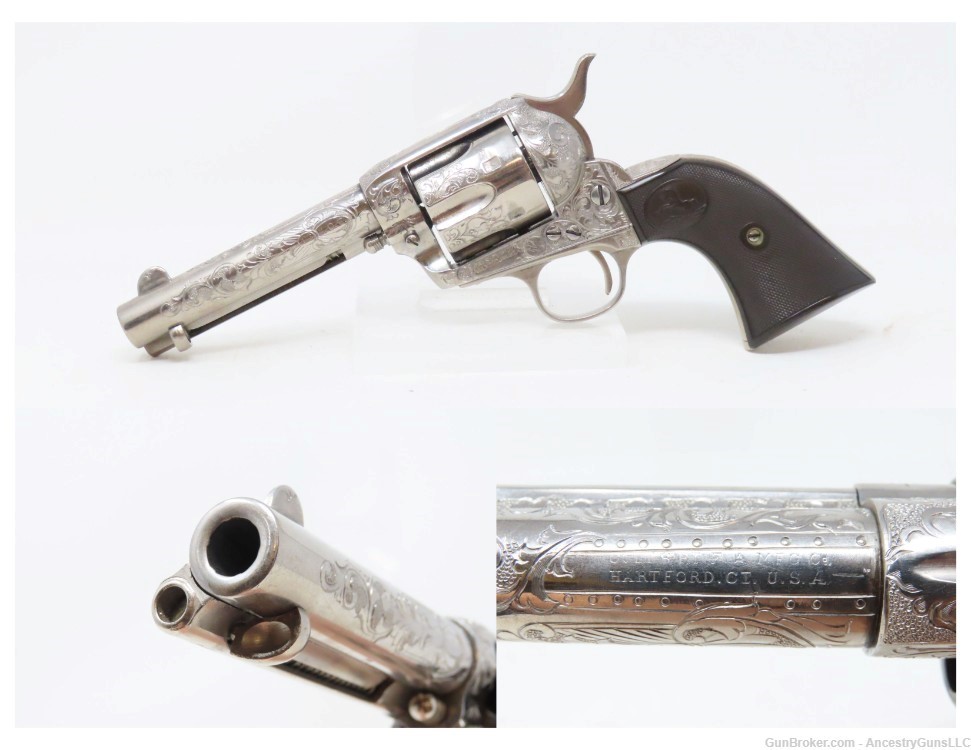 1907 COLT Single Action Army Revolver PEACEMAKER .38-40 WCF C&R ENGRAVED-img-0