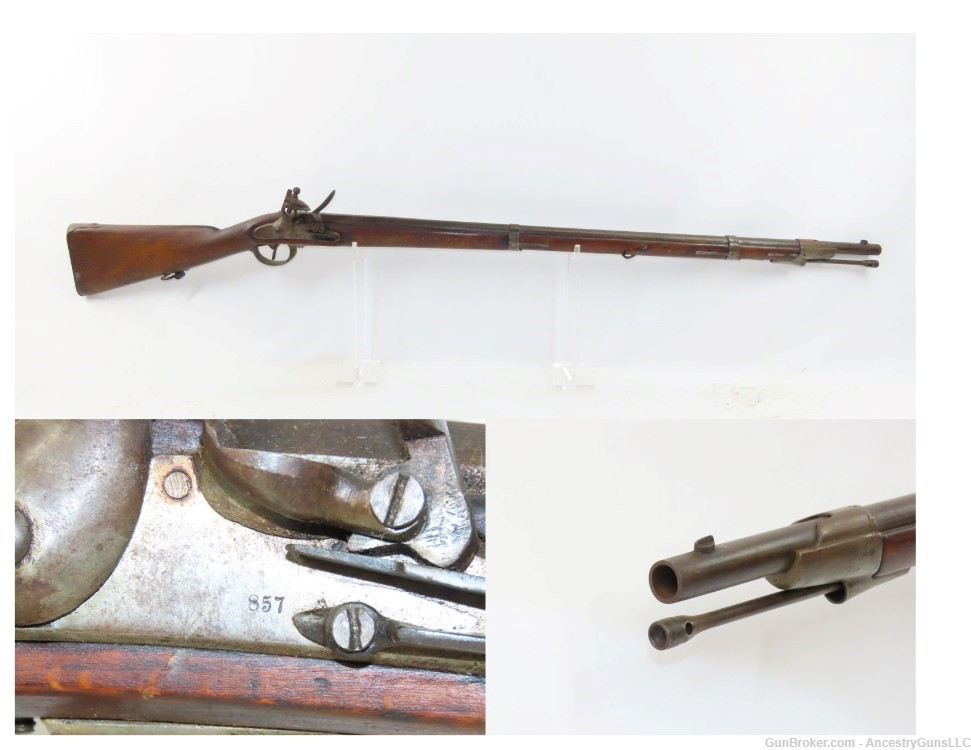 CIVIL WAR Era Antique AUSTRIAN Lorenz M1854 FLINTLOCK CONVERSION Musket    -img-0