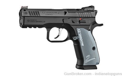 CZ, Shadow 2 Compact 9MM (2) 15 Round Mags 4" Barrel, Al Blue Grips-img-3