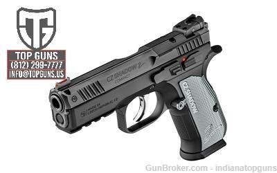 CZ, Shadow 2 Compact 9MM (2) 15 Round Mags 4" Barrel, Al Blue Grips-img-0