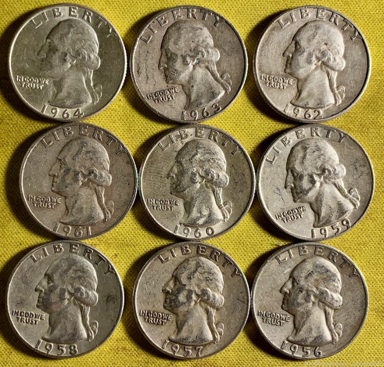 90% Silver Dimes Quarters Half Dollars 27 coin lot #2-img-3