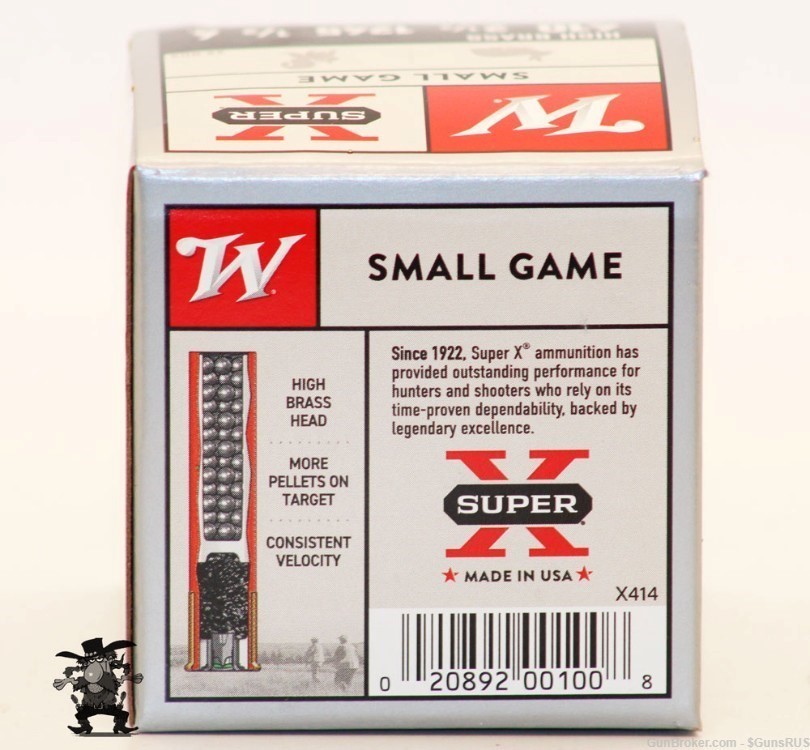 410 WINCHESTER High Brass.410 Super X No 4 Shot Small Game 2½" ½Oz.- 25 Box-img-3