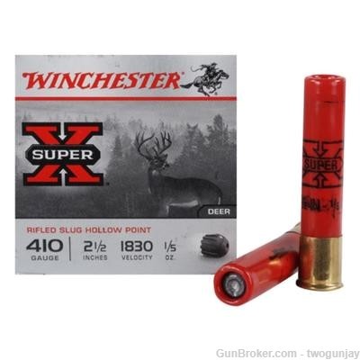 75 Rounds Winchester Super-X SuperX .410 Ga. 2.5" Rifled Slug ! X41RS5VP-img-0