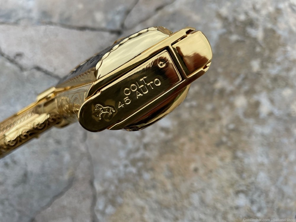 COLT 1911 ENGRAVED 45 ACP 24K GOLD 1of 10-img-19