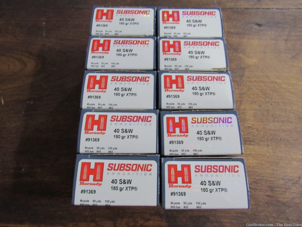 140 Round Lot Hornady Subsonic 40 S&W 180 Gr XTP Hollow Point #91369 40S&W-img-0