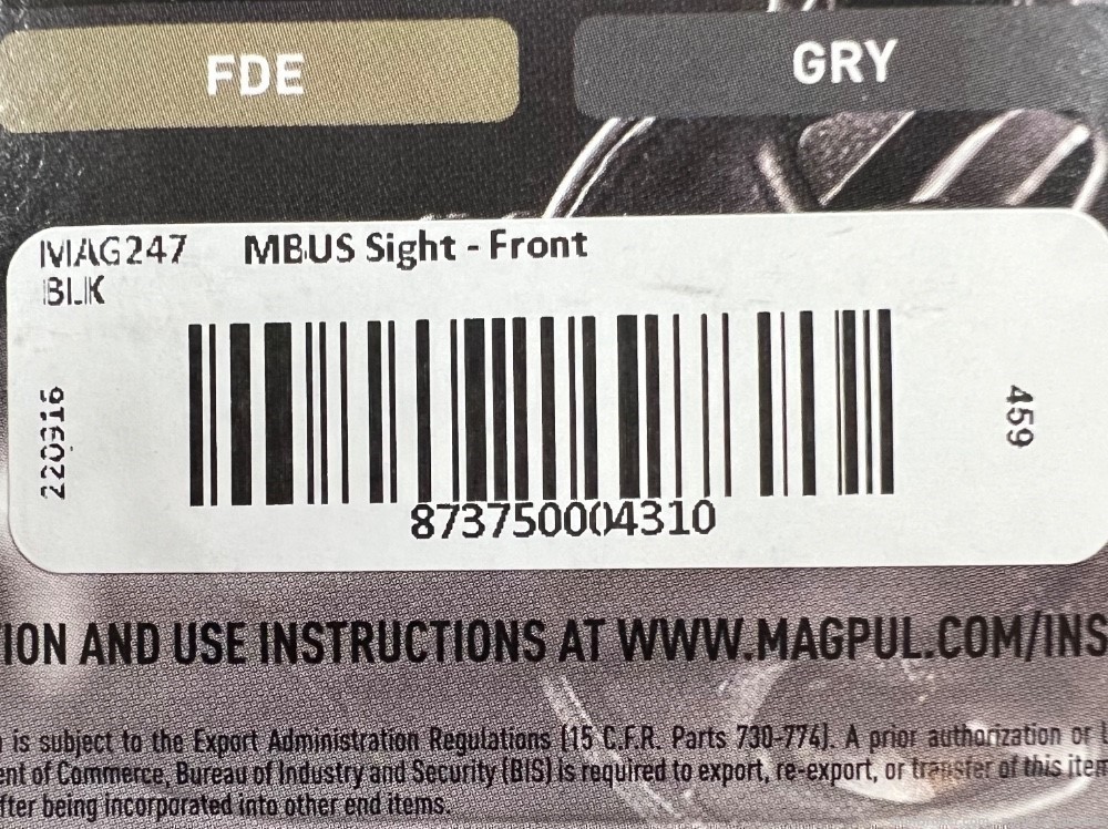 Magpul MBUS Front Sight - Black - MAG247 - AR Sight - NEW FAST FREE SHIP-img-2