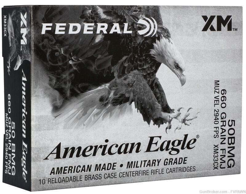 2 Boxes 20 Rounds American Eagle Rifle 50 BMG 660 Grain-img-0