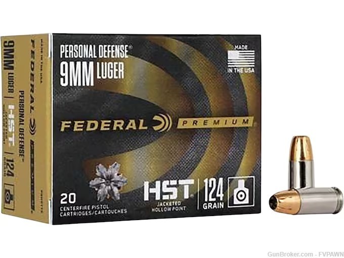 3 Boxes Federal Premium Personal Defense Ammunition 9mm Luger 124 Grain HST-img-0