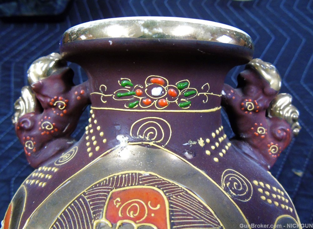 Antique Japanese Satsuma pottery/Vase early 20th Century.-img-11