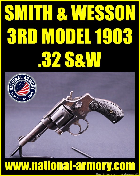 SMITH & WESSON MODEL 1903 .32 S&W 4” BBL 6 SHOT PRE WWII ERA MFG-img-0