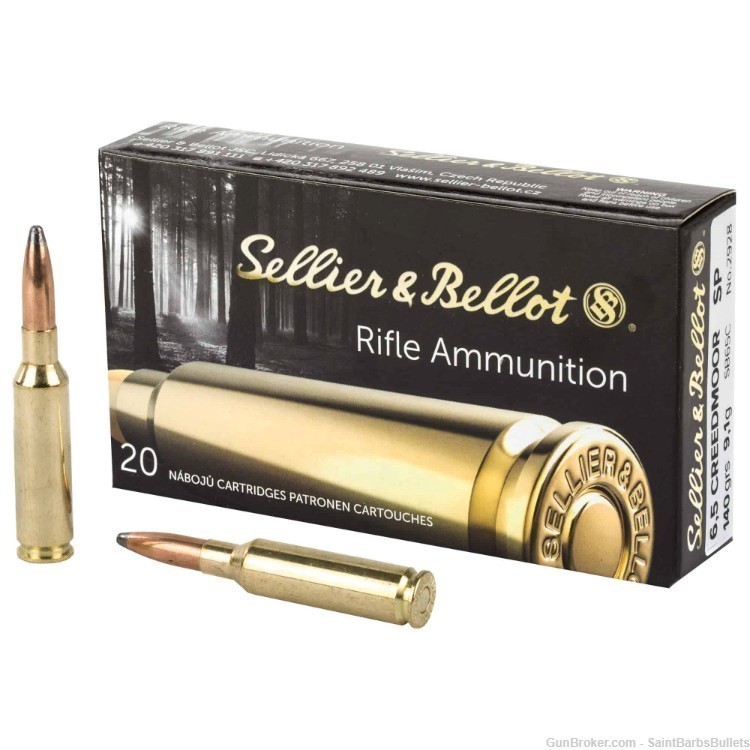 Sellier & Bellot 6.5mm Creedmoor 140gr Semi-Jacketed Soft Point - 20 Rounds-img-0