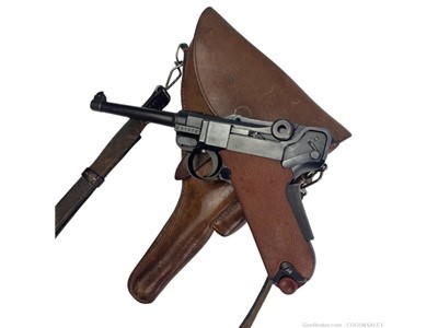 W+F Bern Swiss Luger Pistole 1906/29 Red Grips + Holster .30 Para 1934 C&R 