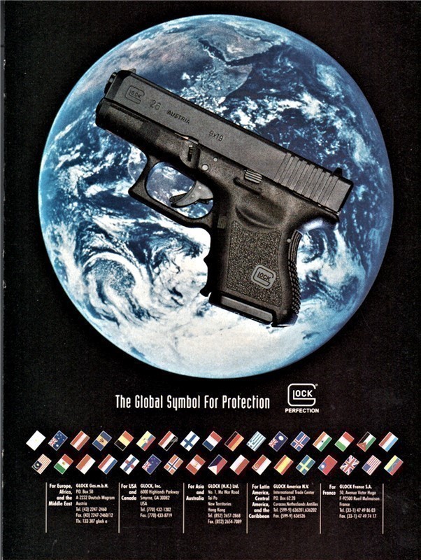 1997 GLOCK 26 9x19 Pistol PRINT Gun AD-img-0