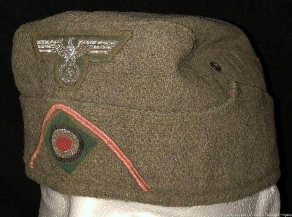 Original WW2 German Panzer Overseas Uniform Cap Hat Militaria Germany -img-2