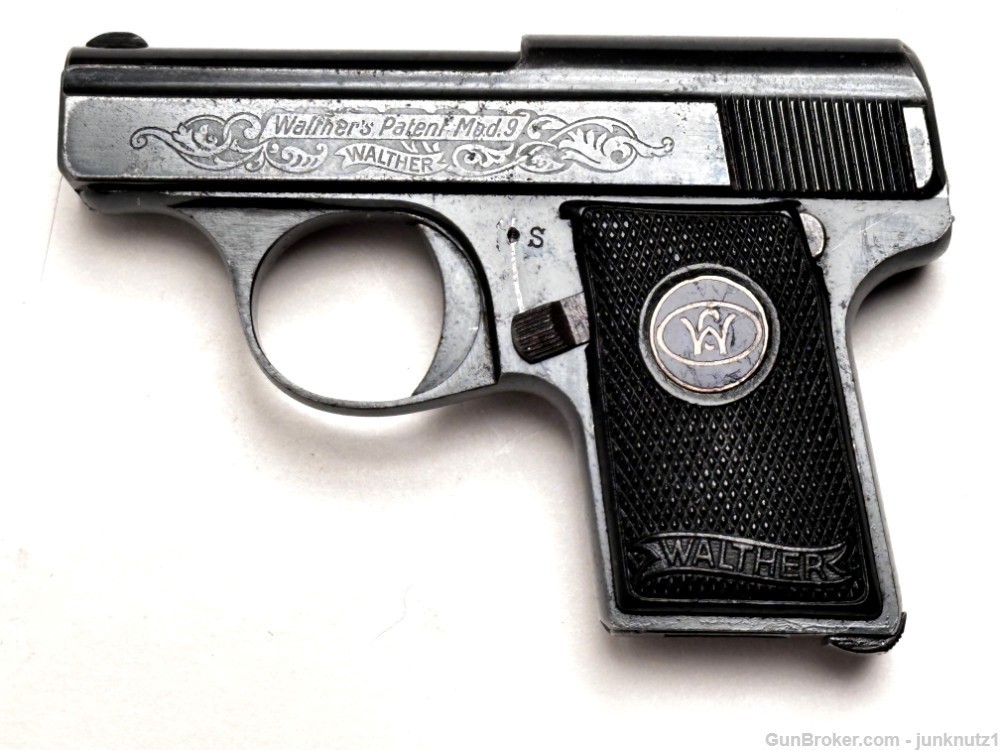 Walther Model 9 / 9b Engraved 6.35 / .25ACP Very Nice Original Condition-img-0