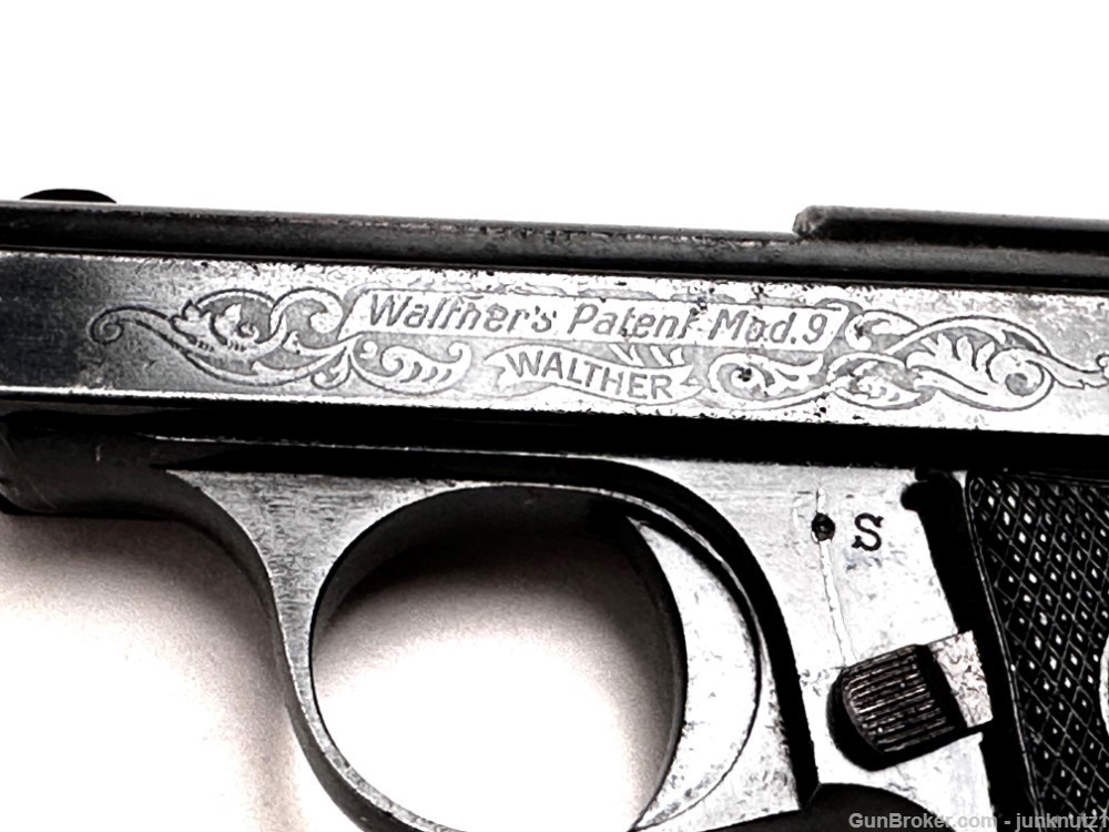 Walther Model 9 / 9b Engraved 6.35 / .25ACP Very Nice Original Condition-img-2