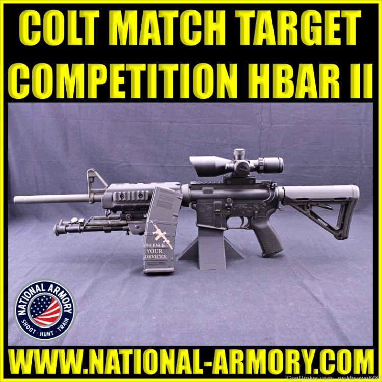 COLT MATCH TARGET COMPETITION HBAR II 5.56 NATO 16" BIPOD 4X SCOPE AR15 AR-img-0