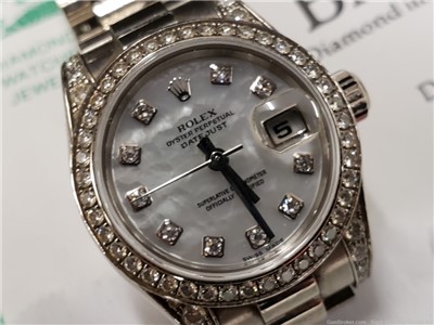 Lady Rolex Presidential Date diamond bezel 18K white gold - FINAL REDUCTION