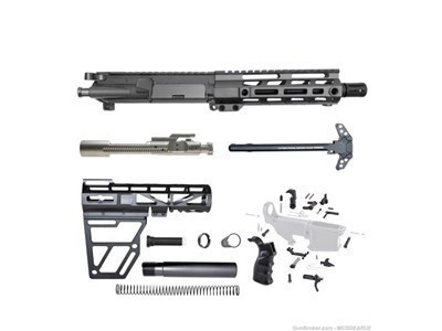 7.5" 5.56 AR15 Pistol Complete Kit Minus Lower Build AR-15 Kit 7.5 223