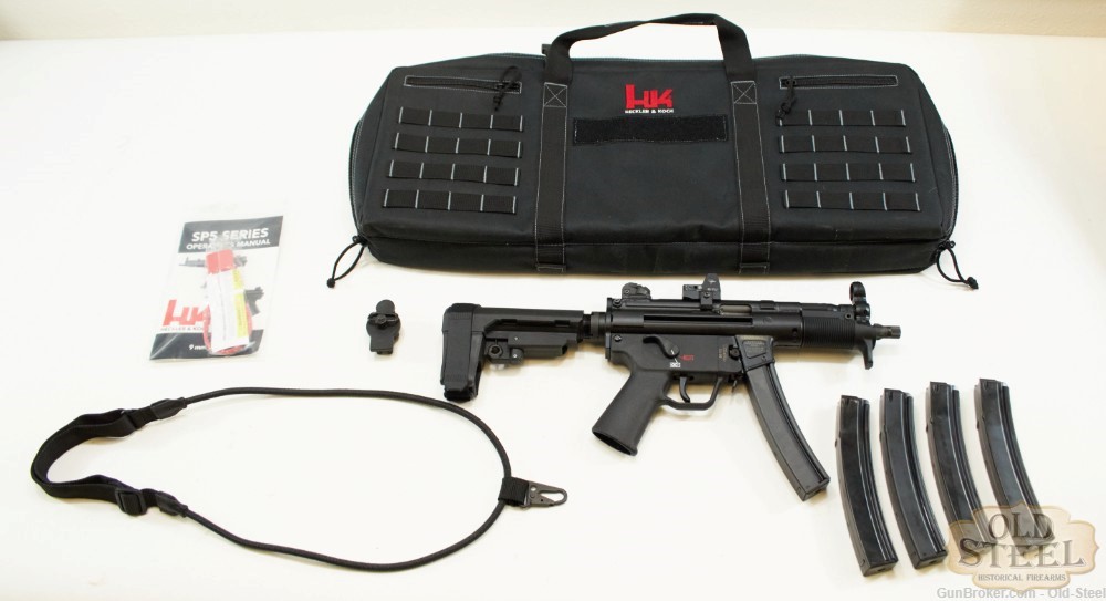 German HK SP5K-PDW 9mm Pistol W/ RMR, Pistol, Brace, Sling, and Case MP5K-img-0