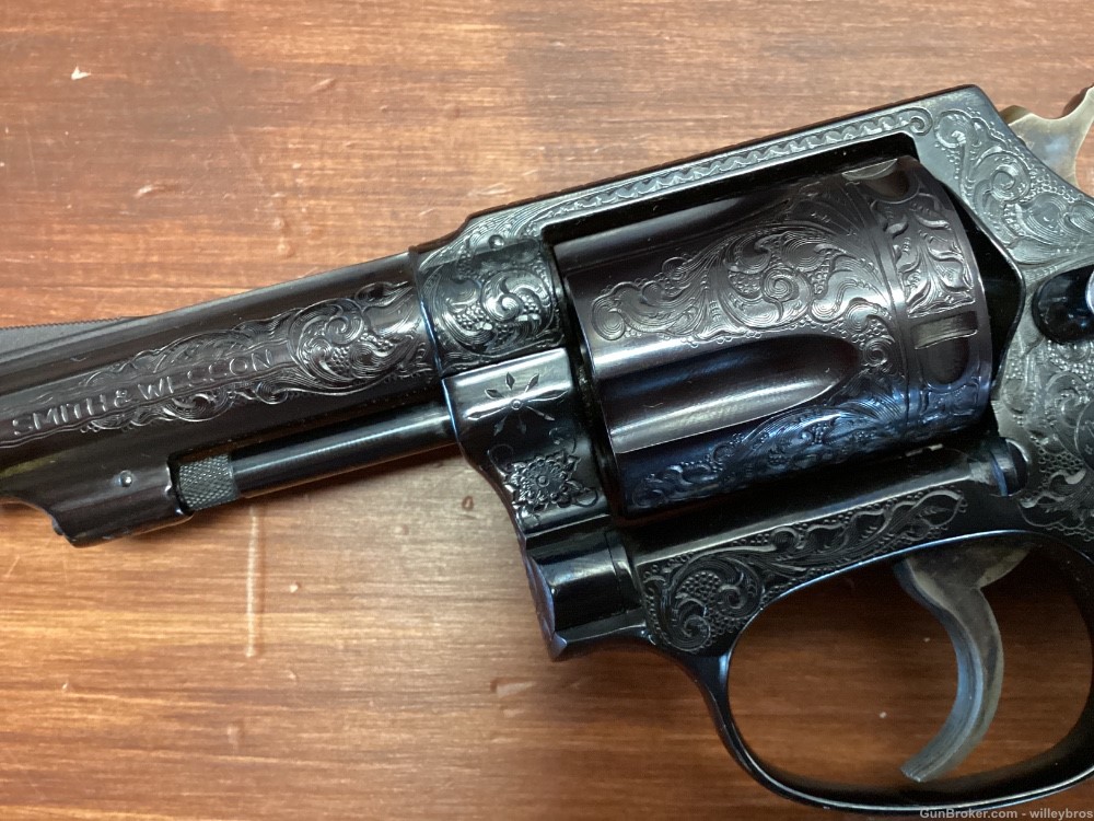 1976 Custom Engraved Smith and Wesson 36 .38 Spl 3” w/ Box Matching Grips-img-2