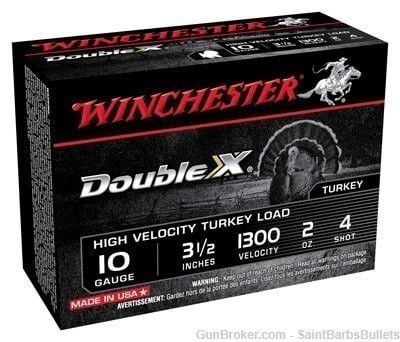 Winchester Double X High Velocity Turkey Load 10 Gauge 1300 fps 3.5" 2 oz.-img-0