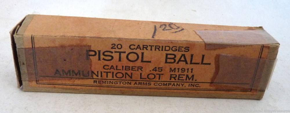 .45 M1911 pistol ball Remington ammunition catridges RA42 vintage-img-0