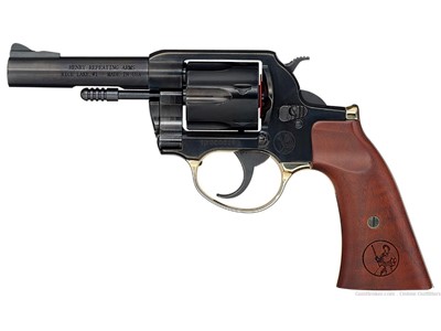 Henry H017GDM Gunfighter 357 Mag 4" 6rd Blued SA/DA Revolver Walnut Grip 
